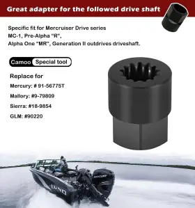 91-56775t Cty-auto 90220 18-9854 13-spline Drive Shaft Adapter Tool For Mercury Mercruiser Alpha 1 #2