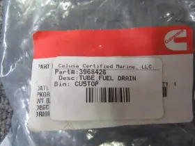 3968426 Cummins A11 Genuine Marine Fuel Drain Tube Oem New Factory Boat Parts #2