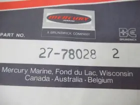 27-78028 Mercury G55 Quicksilver Baffle Plate Gasket Oem New Factory Boat Parts #3