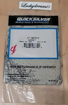 27-807672 Mercury Quicksilver Relocator Tube Gasket Oem New Factory Parts