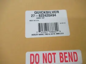 27-822420a94 Mercury G85 Quicksilver Gasket Set Oem New Factory Boat Parts #2