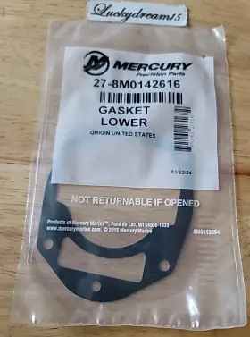 27-8m0142616 Mercury Genuine Quicksilver Lower Gasket New Factory Boat Parts
