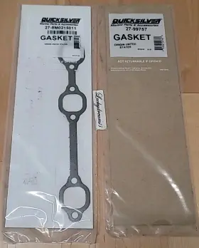 27-8m0215011 Mercury Lot Of 2 27-99757 New Quicksilver Exhaust Manifold Gasket