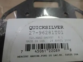 27-96281t01 Mercury E7 Quicksilver Cylinder Head Gasket Oem New Boat Parts #3