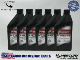 92-858025k01 Mercury 858025k01 Oem 2-stroke Standard Premium Plus Marine Oil Quarts 6 Pack