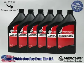 92-858075k01 Mercury 858075k01 Oem Power Trim And Steering Fluid Quarts 6 Pack