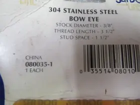 080035-1 Seadog Line C8d 304 Stainless Steel Bow Eye Oem New Factory Boat Parts #2