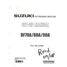 99505-87l00-01e Suzuki Outboard Marine 2009 Df70a/80a/90a Set-up Manual