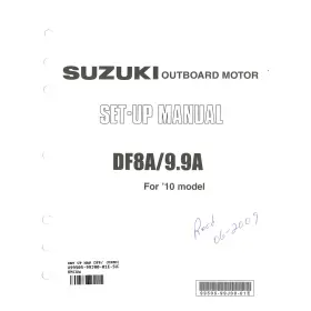 99505-99j00-01e Suzuki Outboard Marine 2010 Df8a/9.9a Set-up Manual
