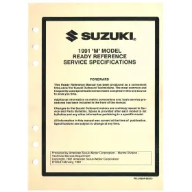 99954-58910 Suzuki Outboard Marine 1991 Service Specification Manual