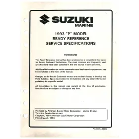 99954-58930 Suzuki Outboard Marine 1993 Service Specification Manual