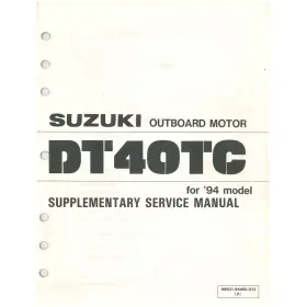 99501-87e10-03e Suzuki Marine Outboard 1992 Dt90tc/100tc Supplementary Service Manual