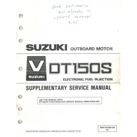 99501-93920-03e Suzuki Marine Outboard 1986 Dt9.9/15 Supplementary Service Manual