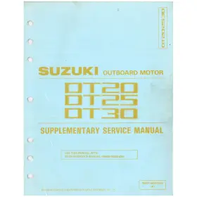 99501-93930-03e Suzuki Marine Outboard 1989 Dt15c Supplementary Service Manual