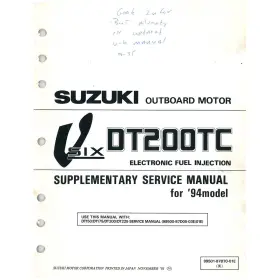 99501-95d00-03e Suzuki Marine Outboard 1989 Dt25c/30c Supplementary Service Manual