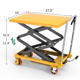 Beysh81z2m Taus 500 Lbs Capacity Hydraulic Lift Table Cart Adjustable 11.4 Inch To 42.5 In Height #3