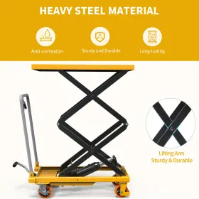 Beysh81z2m Taus 500 Lbs Capacity Hydraulic Lift Table Cart Adjustable 11.4 Inch To 42.5 In Height