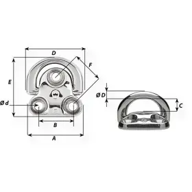 06605 Wichard Marine Folding Pad Eye - Diameter 5/16 Inch #2