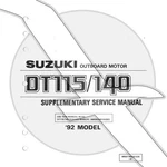 Suzuki Outboard Marine 1992 DT115/140 Supplementary Service Manual. Fixed Price $24.99.