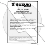 Suzuki Outboard Marine 1992 Service Specification Manual 99954-58920. Fixed Price $11.99.