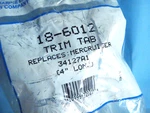 Sierra 18-6012 Trim Tab Replaces 34127A1 New. Fixed Price $20.00.