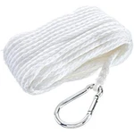 Seachoice Anchor Line Rope, Hollow Braid, Polypropylene, White, Spring Hook, 1/4. Fixed Price $25.07.