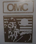 Omc Evinrude Johnson Logo Small Decal 5 3/16" X 4 3/8" Gold Glitter Marine Boat. Fixed Price $9.95.
