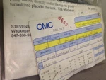 New Omc Oem Evinrude Johnson Repair Kit 123K, #772273, #0772273. Fixed Price $29.99.